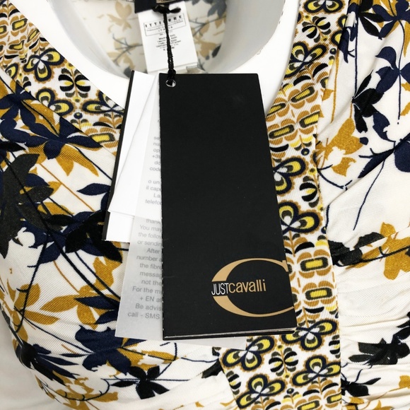 Roberto Cavalli Top Graphic Abstract Print NWT 42 - Picture 8 of 8